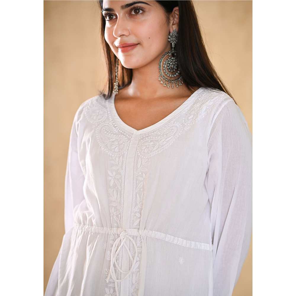 House of Chikankari Jadeed Chikankari Cotton A-Line Dress