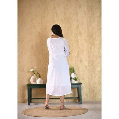 House of Chikankari Jadeed Chikankari Cotton A-Line Dress