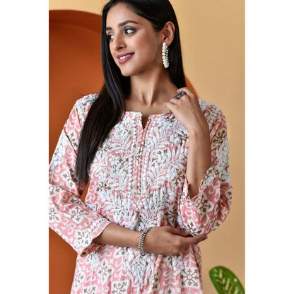House of Chikankari Rihana Chikankari Rayon Straight Palazzo (Set of 2)