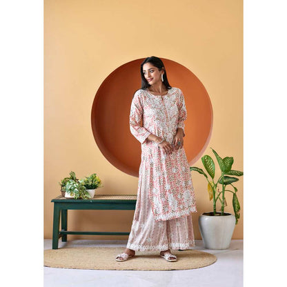 House of Chikankari Rihana Chikankari Rayon Straight Palazzo (Set of 2)