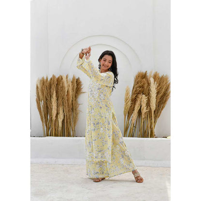 House of Chikankari Kamilah Chikankari Mulmul Straight Kurta (Set of 2)