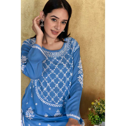 House of Chikankari Husniya Chikankari Modal Straight Kurta