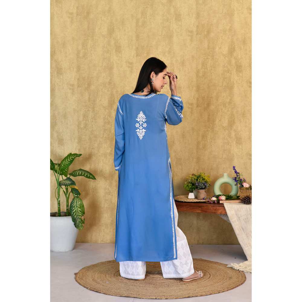 House of Chikankari Husniya Chikankari Modal Straight Kurta
