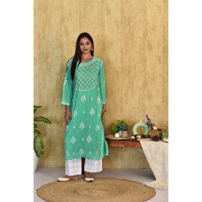 House of Chikankari Husniya Chikankari Modal Straight Kurta