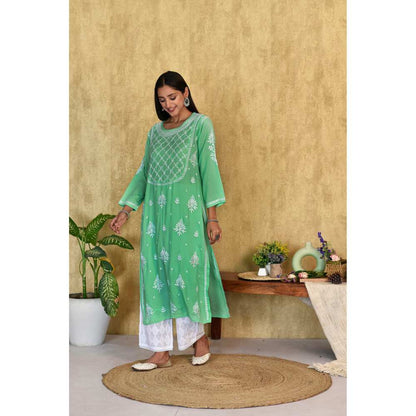 House of Chikankari Husniya Chikankari Modal Straight Kurta