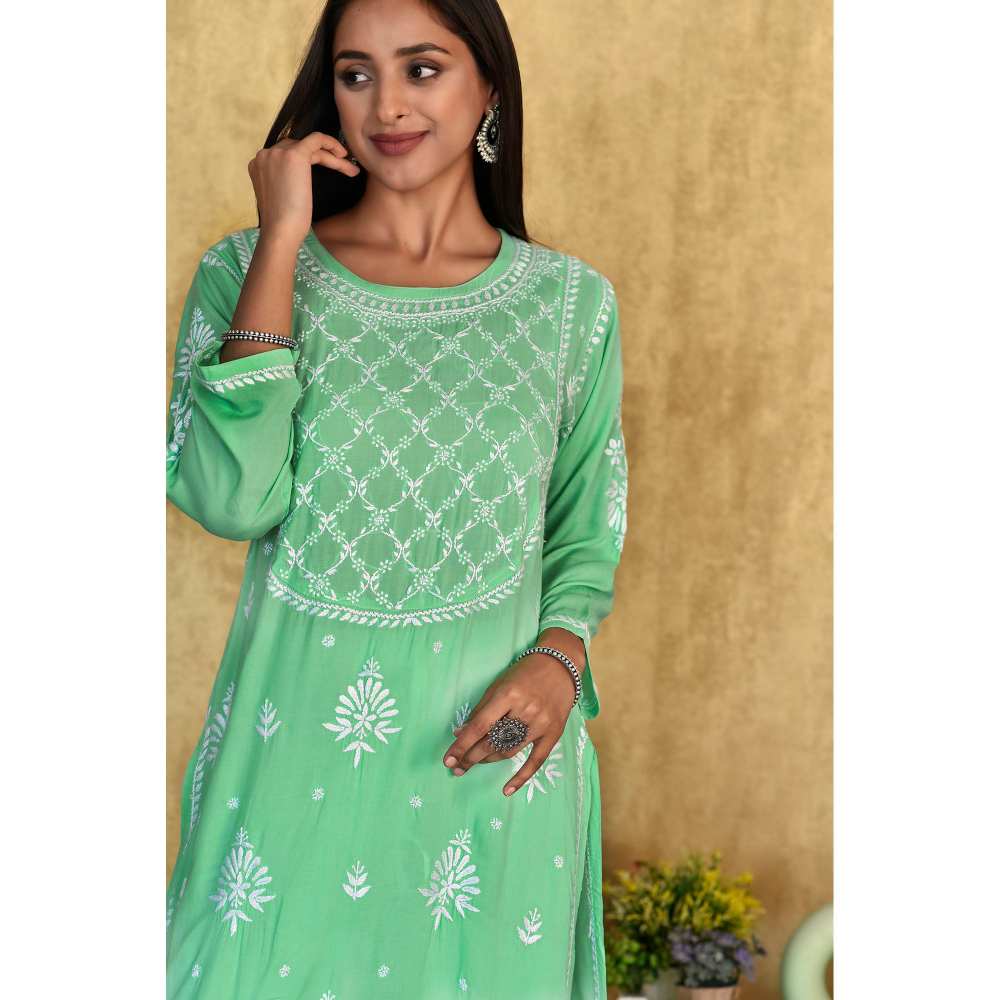 House of Chikankari Husniya Chikankari Modal Straight Kurta