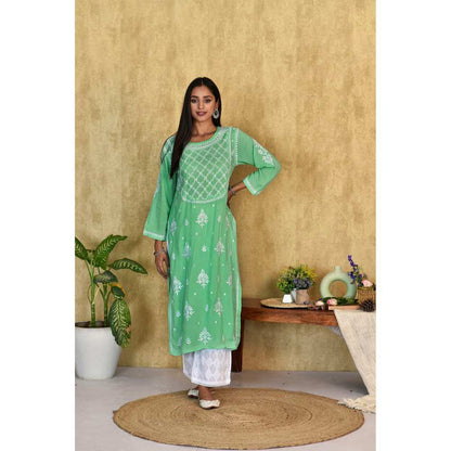 House of Chikankari Husniya Chikankari Modal Straight Kurta