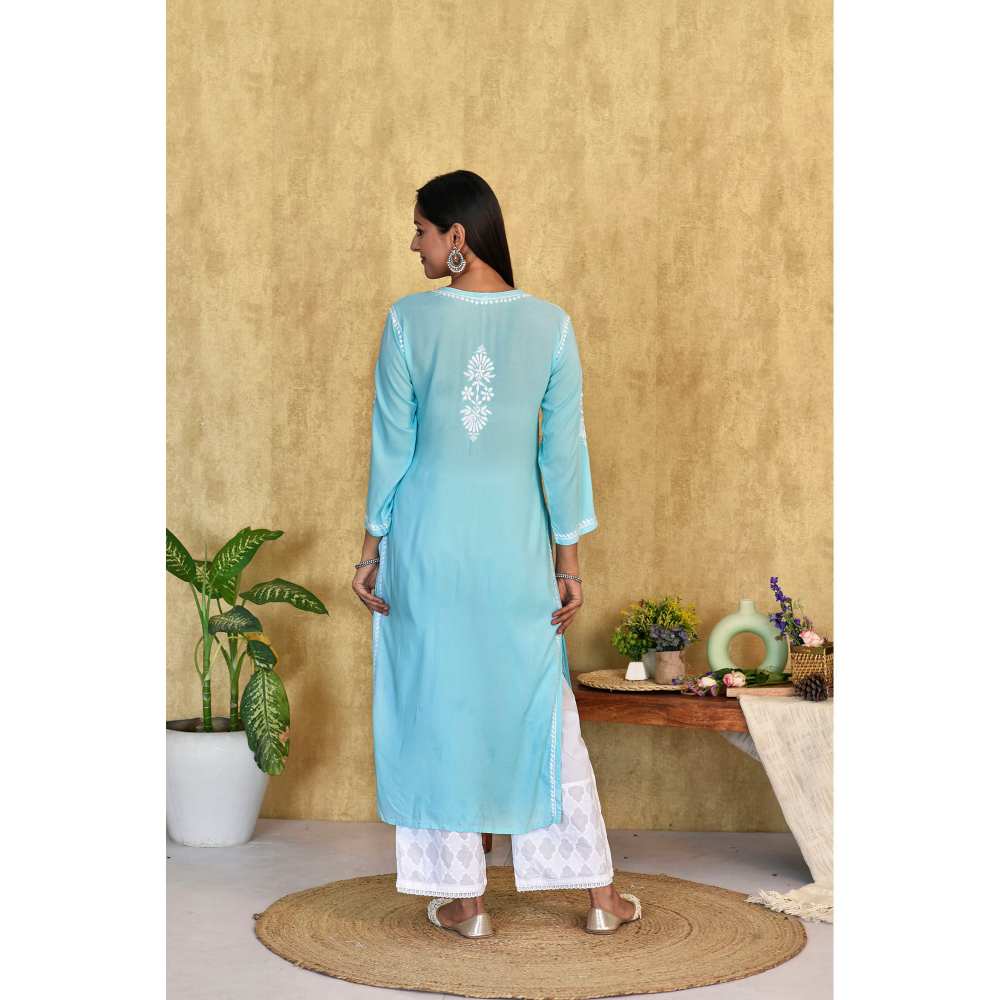 House of Chikankari Husniya Chikankari Modal Straight Kurta