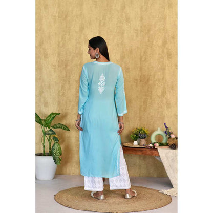 House of Chikankari Husniya Chikankari Modal Straight Kurta