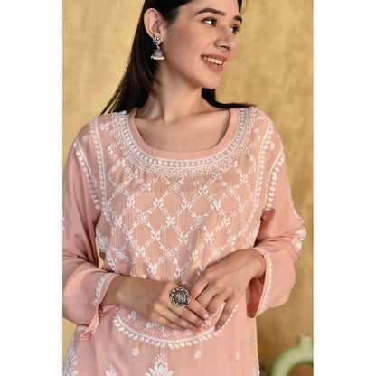 House of Chikankari Husniya Chikankari Modal Straight Kurta