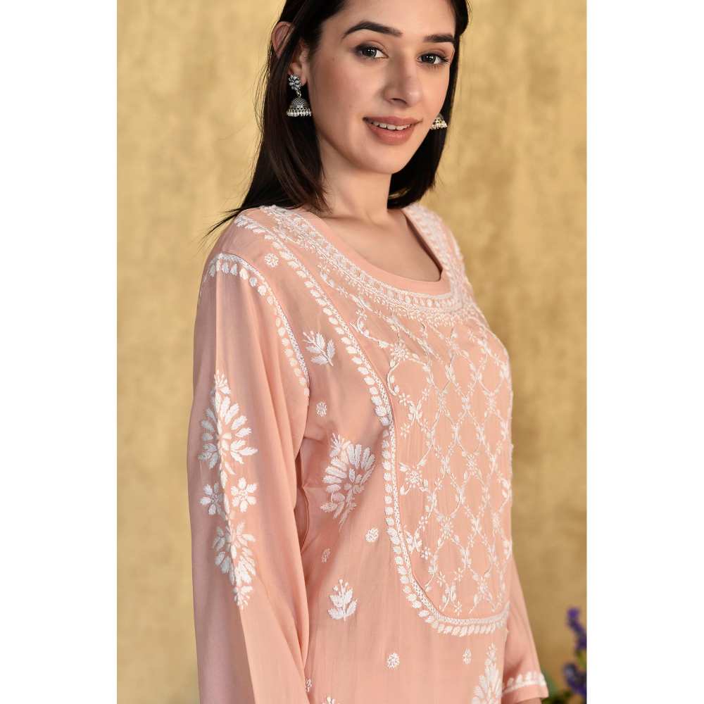 House of Chikankari Husniya Chikankari Modal Straight Kurta