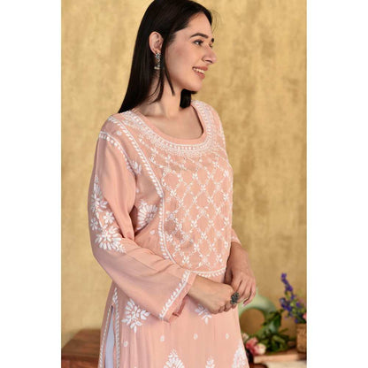 House of Chikankari Husniya Chikankari Modal Straight Kurta