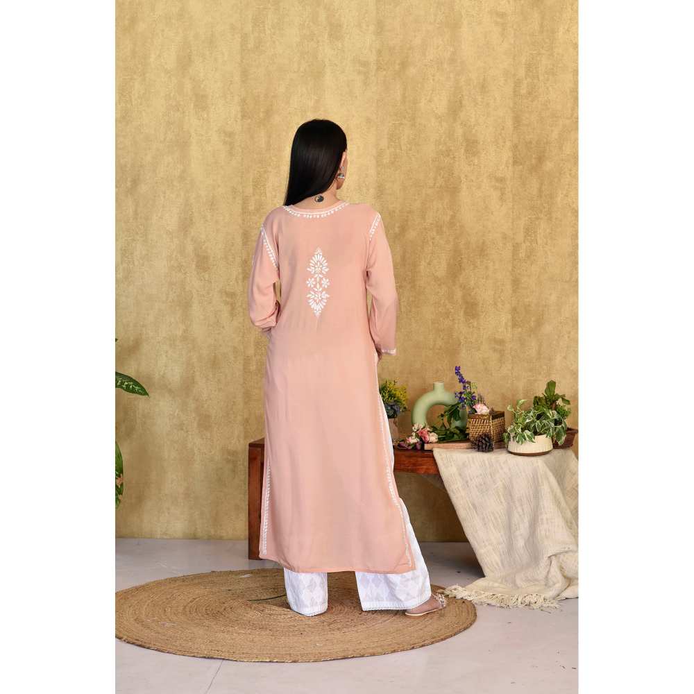 House of Chikankari Husniya Chikankari Modal Straight Kurta