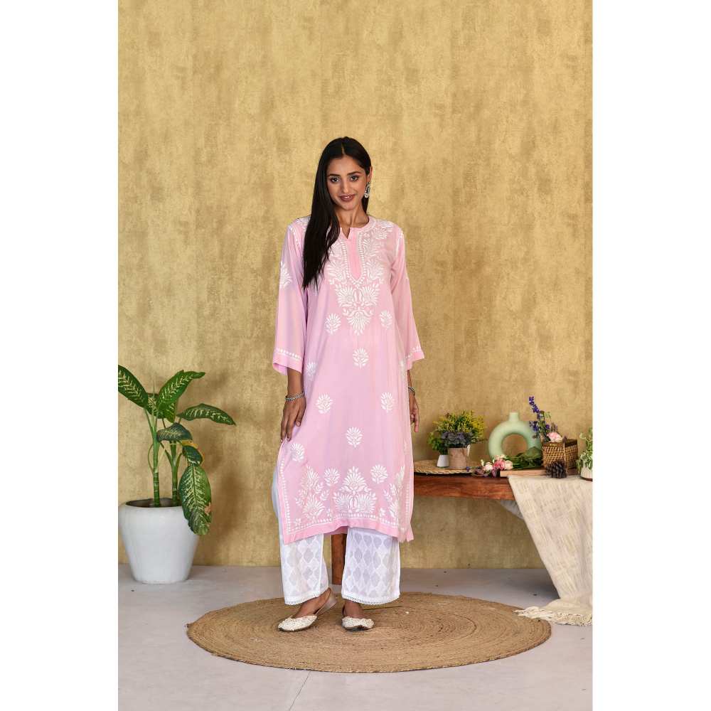 House of Chikankari Kubra Chikankari Modal Straight Kurta