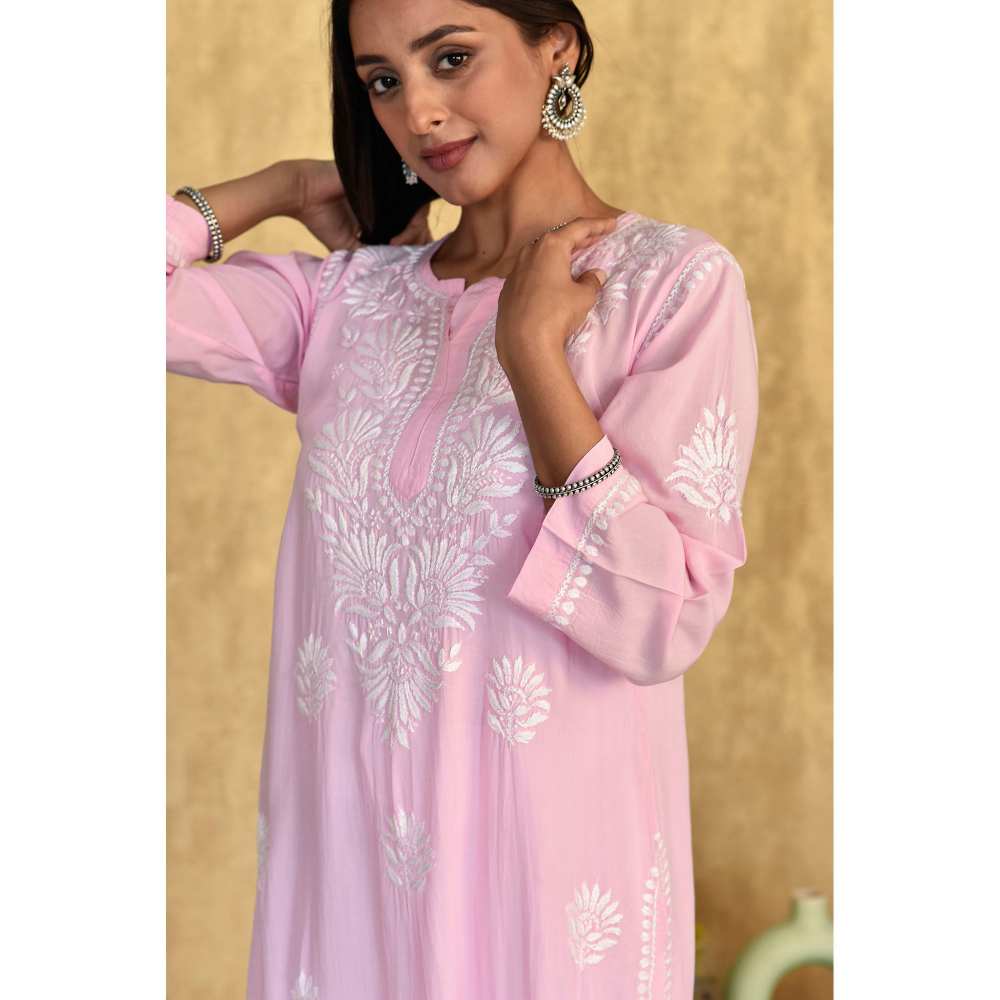 House of Chikankari Kubra Chikankari Modal Straight Kurta