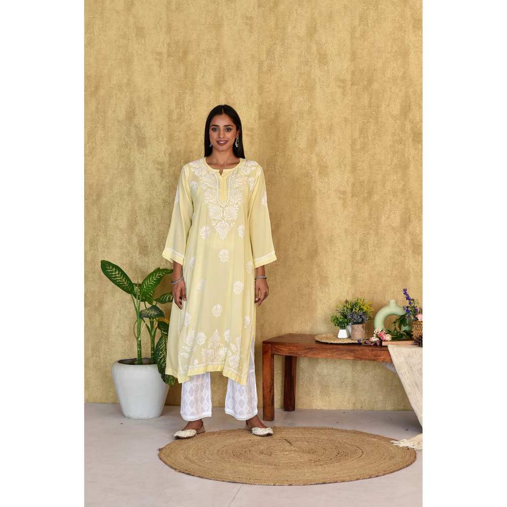 House of Chikankari Kubra Chikankari Modal Straight Kurta
