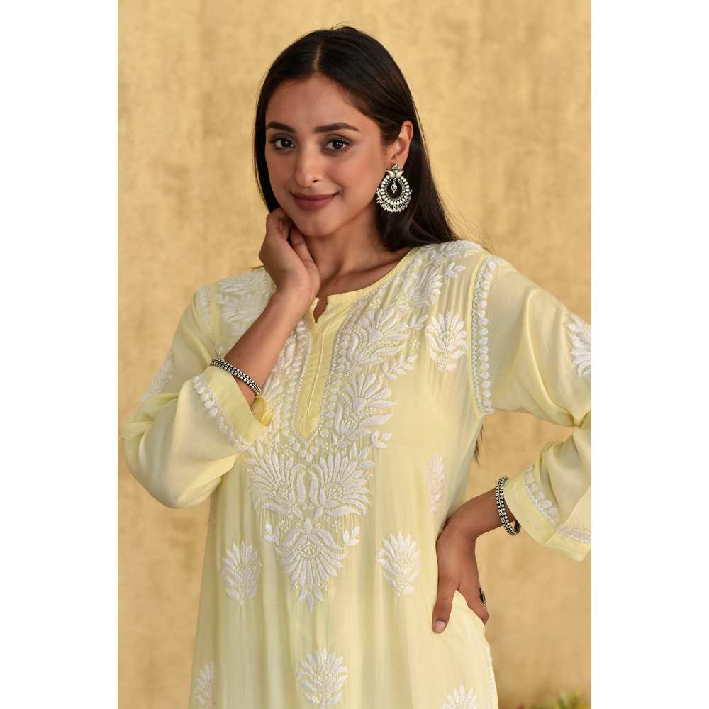 House of Chikankari Kubra Chikankari Modal Straight Kurta