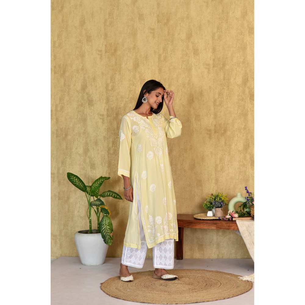 House of Chikankari Kubra Chikankari Modal Straight Kurta