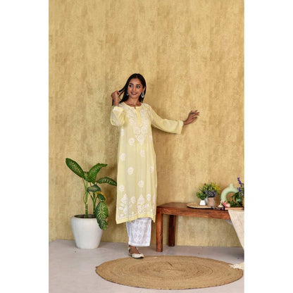 House of Chikankari Kubra Chikankari Modal Straight Kurta
