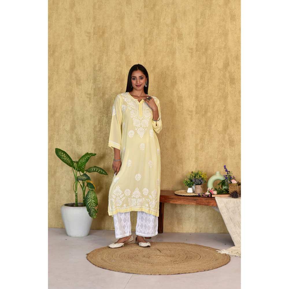 House of Chikankari Kubra Chikankari Modal Straight Kurta