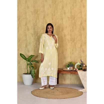House of Chikankari Kubra Chikankari Modal Straight Kurta
