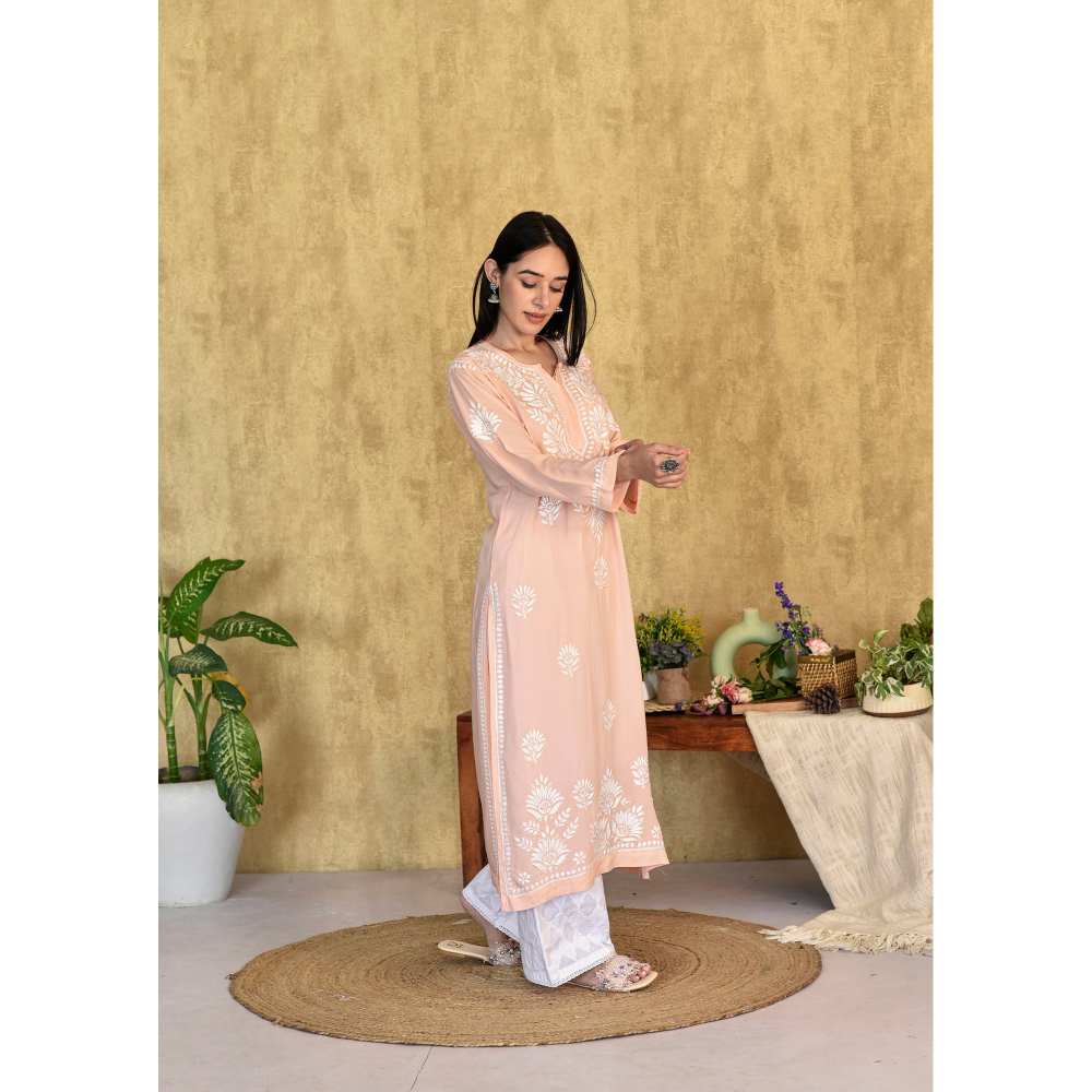 House of Chikankari Kubra Chikankari Modal Straight Kurta