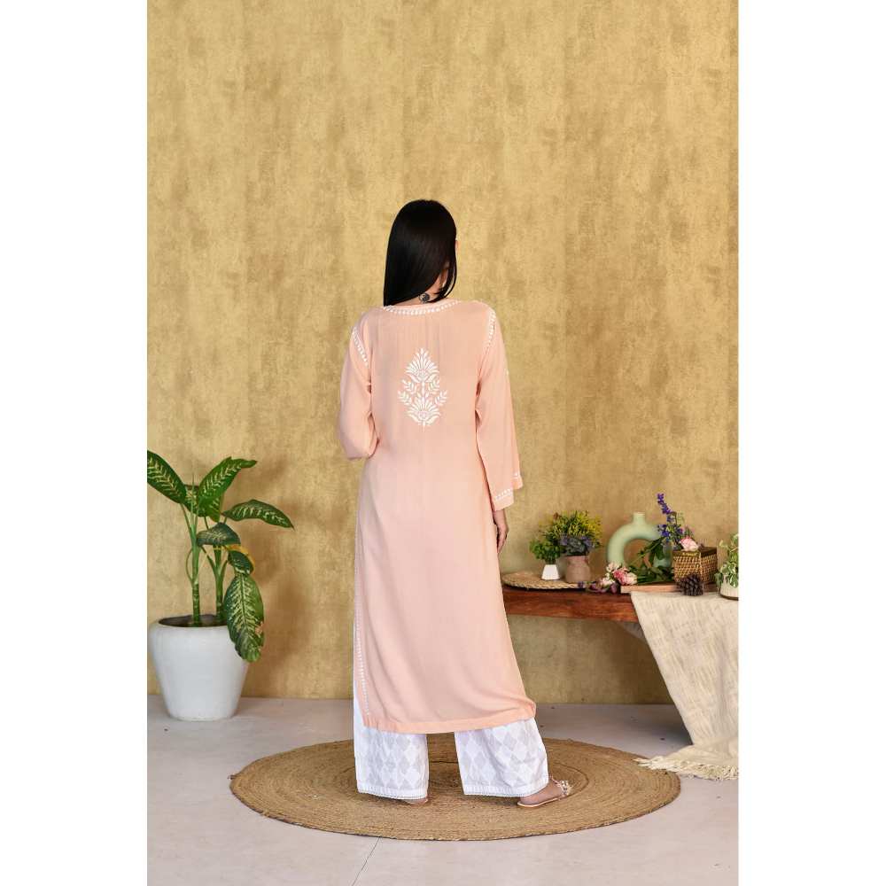 House of Chikankari Kubra Chikankari Modal Straight Kurta