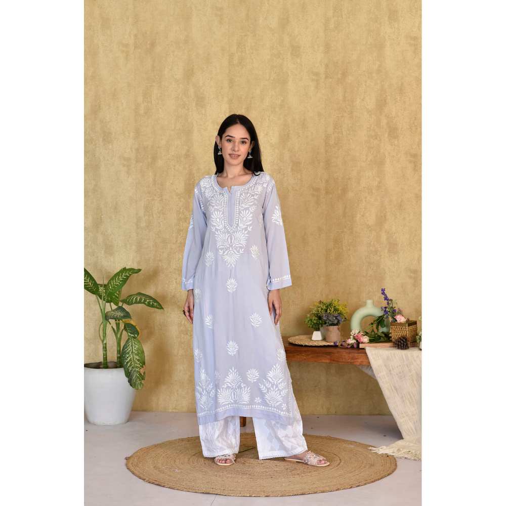 House of Chikankari Kubra Chikankari Modal Straight Kurta