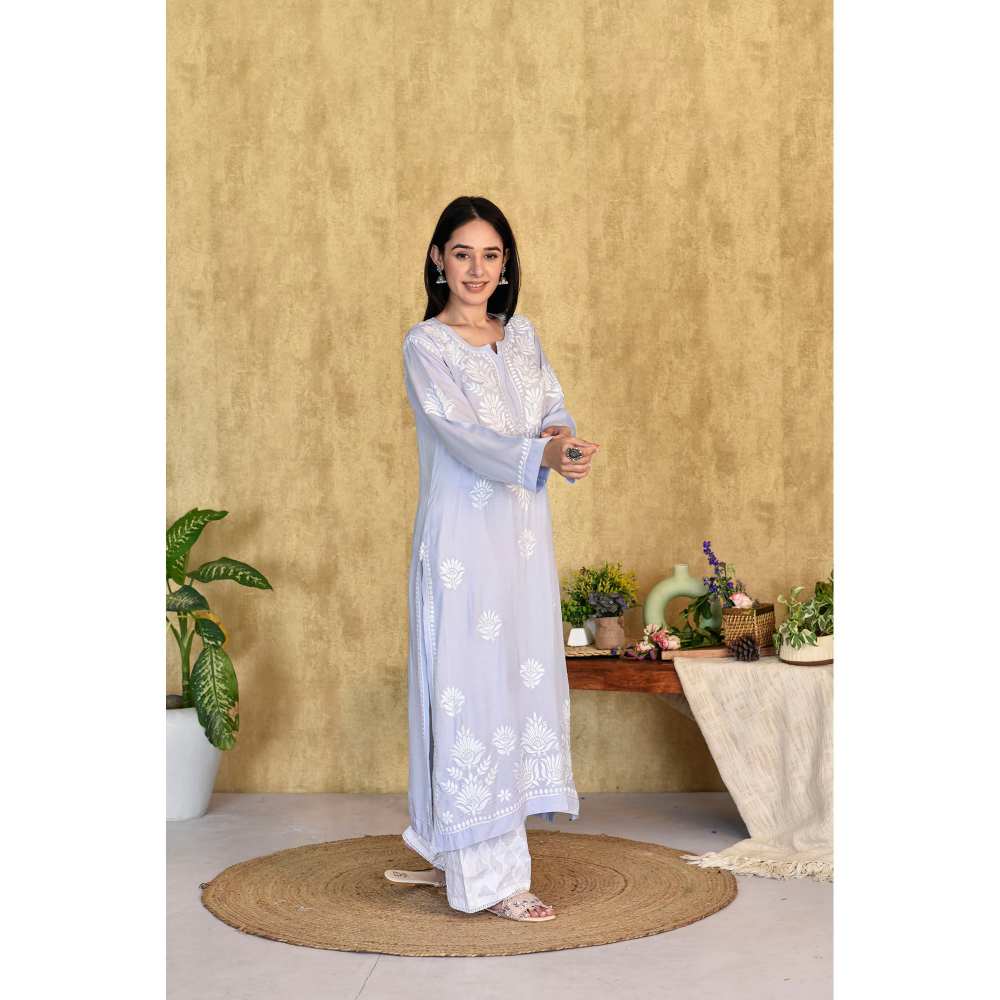 House of Chikankari Kubra Chikankari Modal Straight Kurta