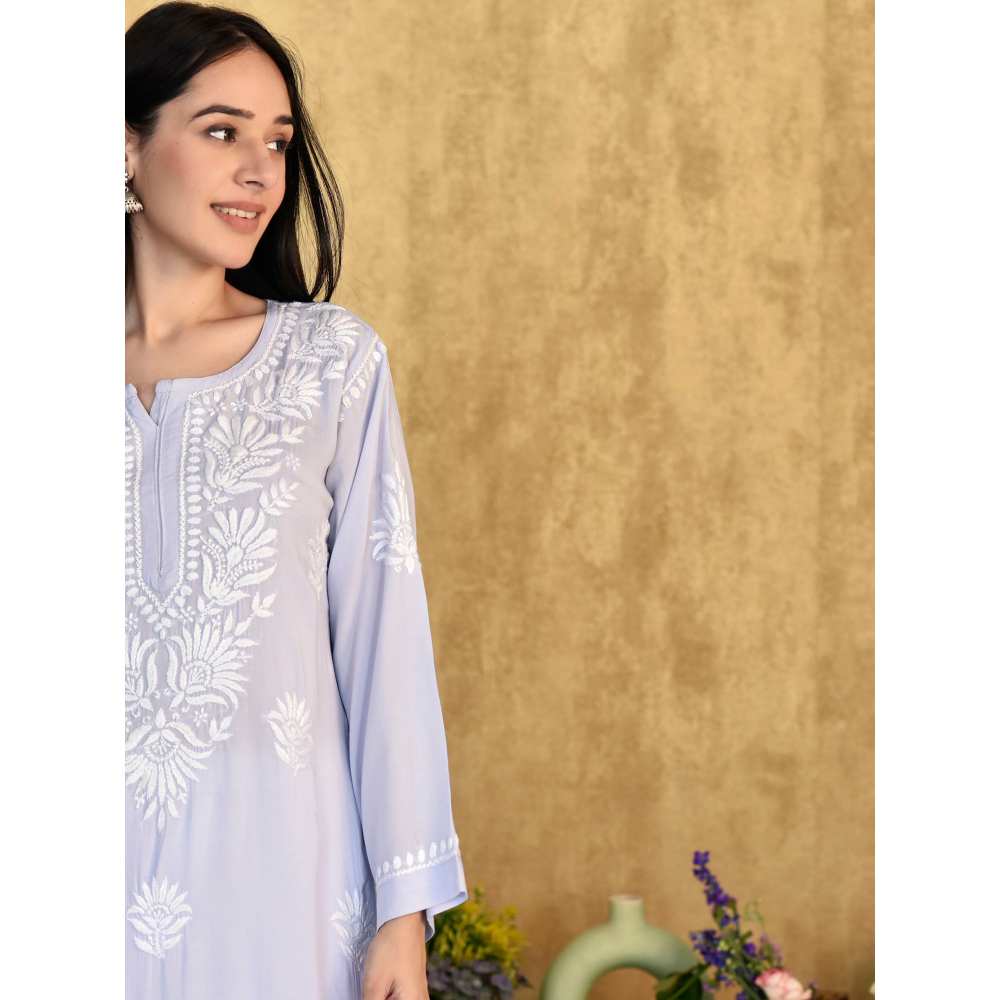 House of Chikankari Kubra Chikankari Modal Straight Kurta