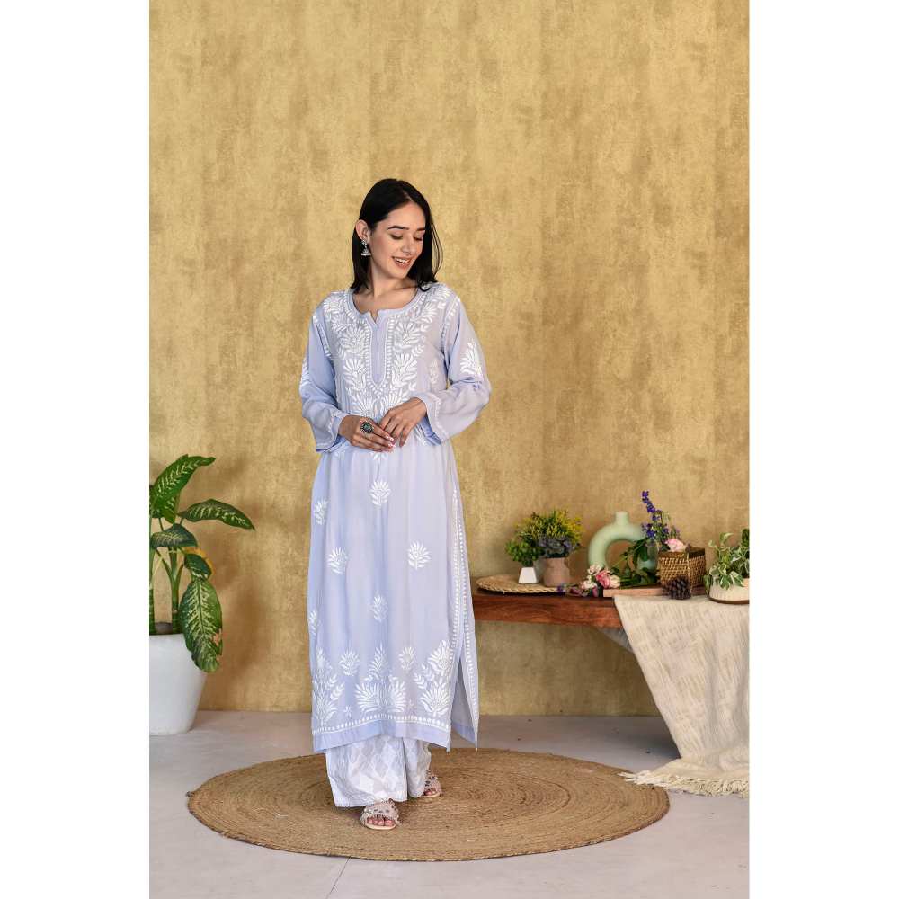 House of Chikankari Kubra Chikankari Modal Straight Kurta