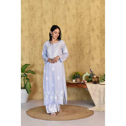 House of Chikankari Kubra Chikankari Modal Straight Kurta
