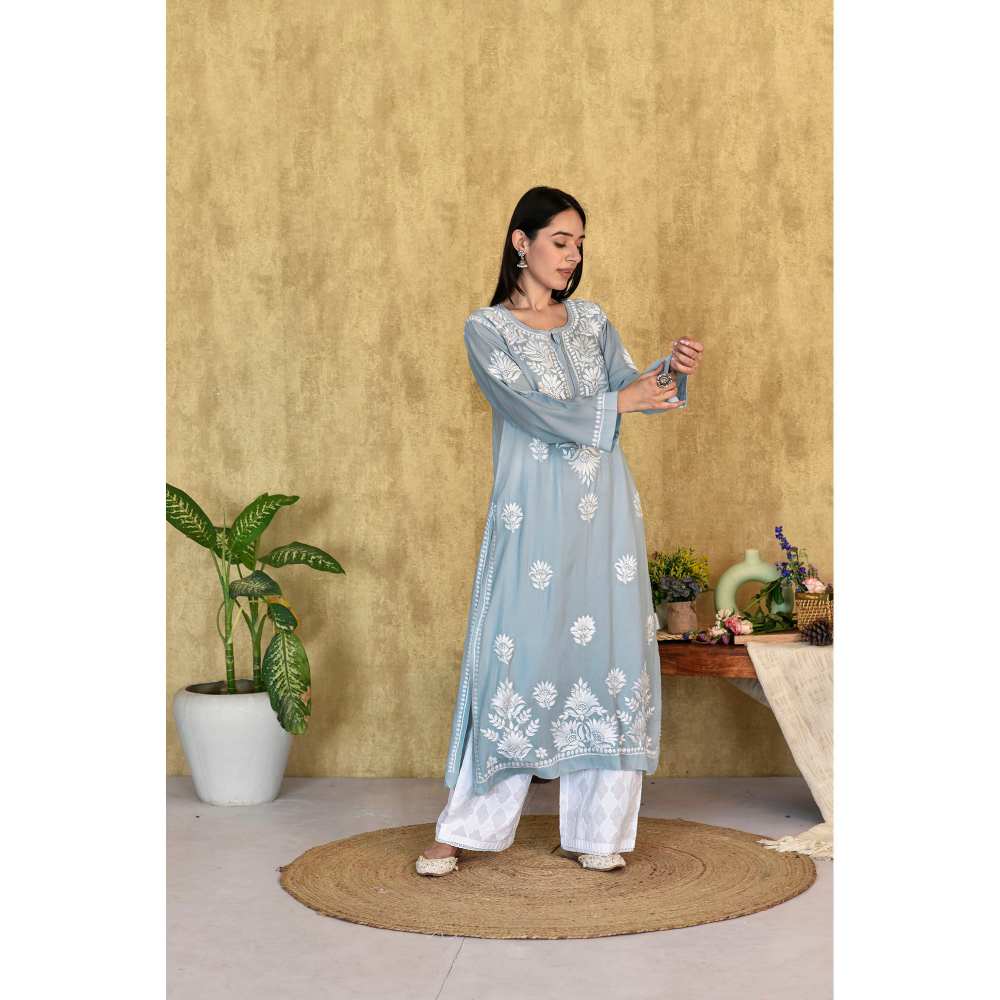 House of Chikankari Kubra Chikankari Modal Straight Kurta