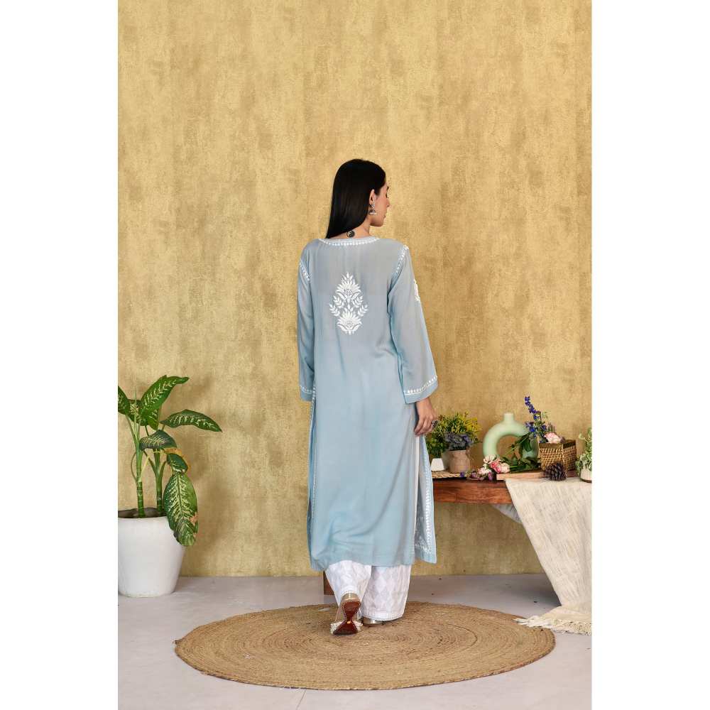 House of Chikankari Kubra Chikankari Modal Straight Kurta