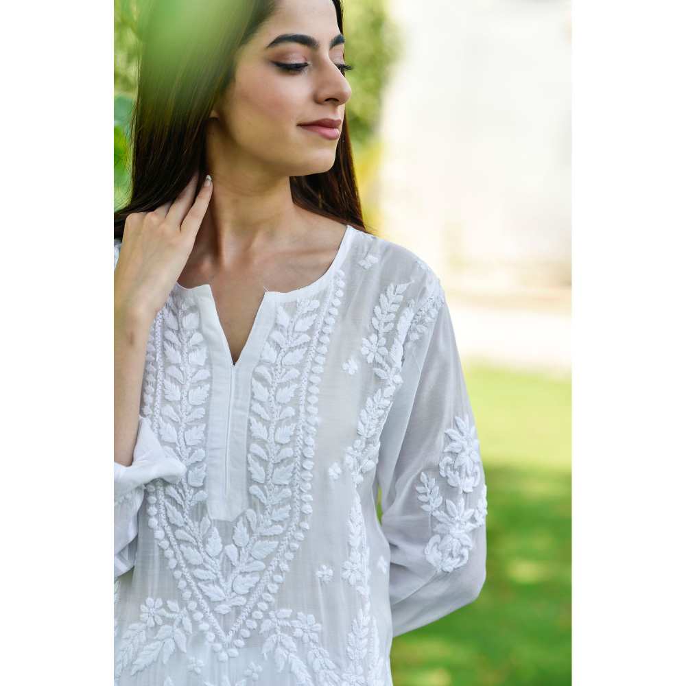 House of Chikankari Nora Chikankari Muslin Straight Kurta