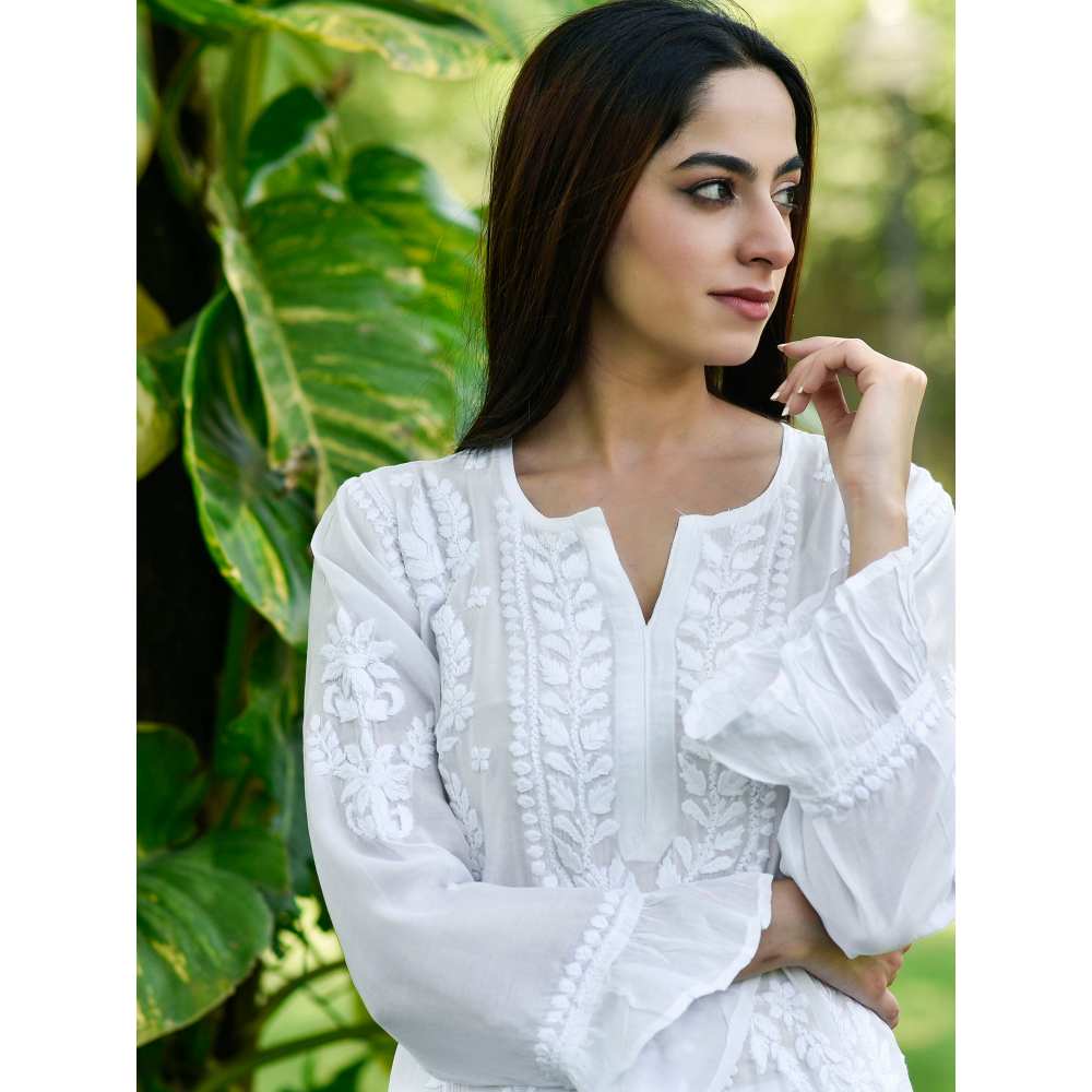 House of Chikankari Nora Chikankari Muslin Straight Kurta