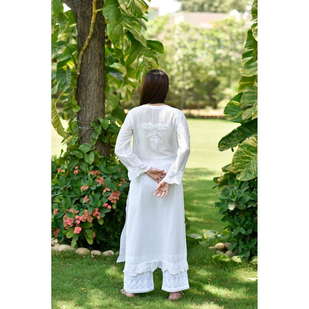 House of Chikankari Nora Chikankari Muslin Straight Kurta