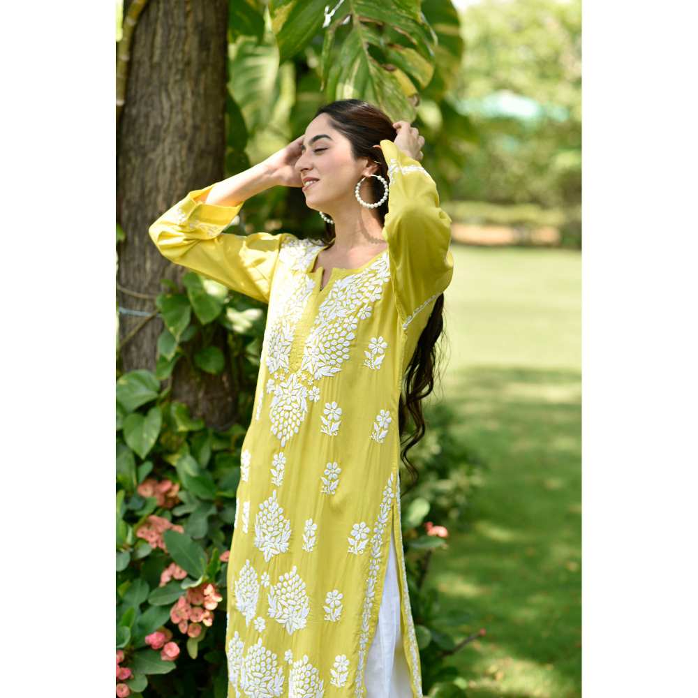 House of Chikankari Anisa Chikankari Modal Straight Kurta