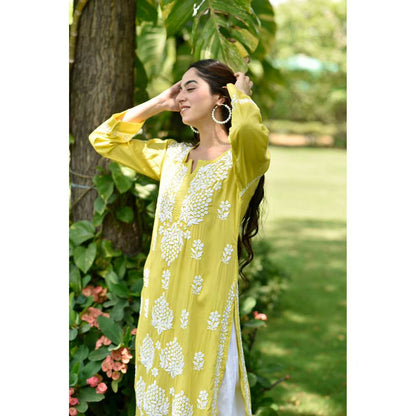 House of Chikankari Anisa Chikankari Modal Straight Kurta