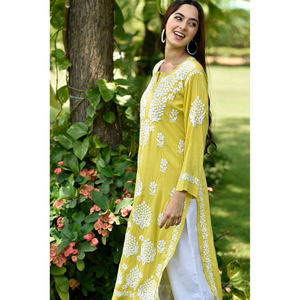 House of Chikankari Anisa Chikankari Modal Straight Kurta