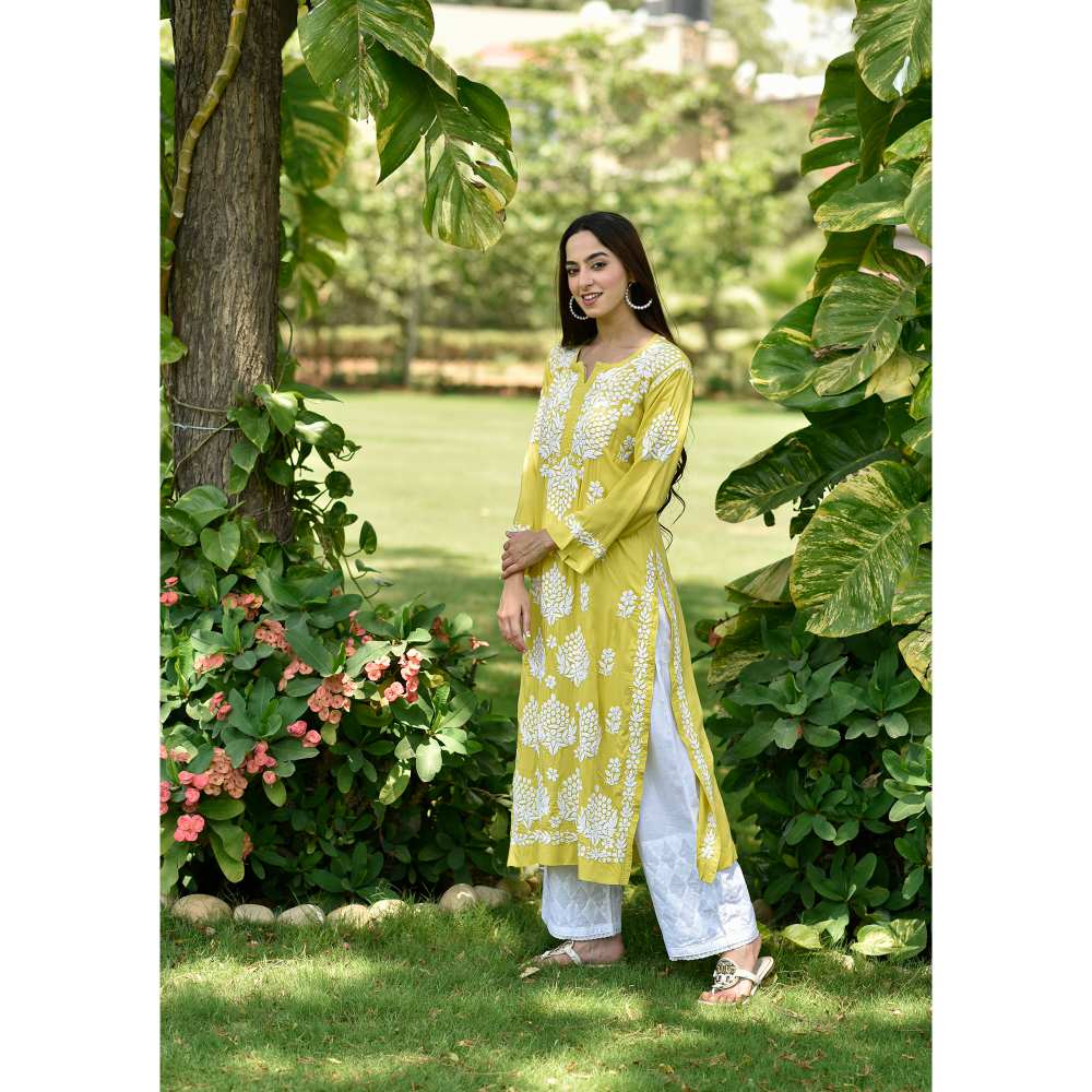 House of Chikankari Anisa Chikankari Modal Straight Kurta