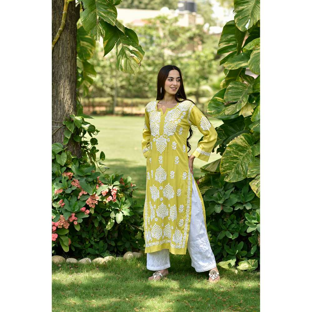 House of Chikankari Anisa Chikankari Modal Straight Kurta