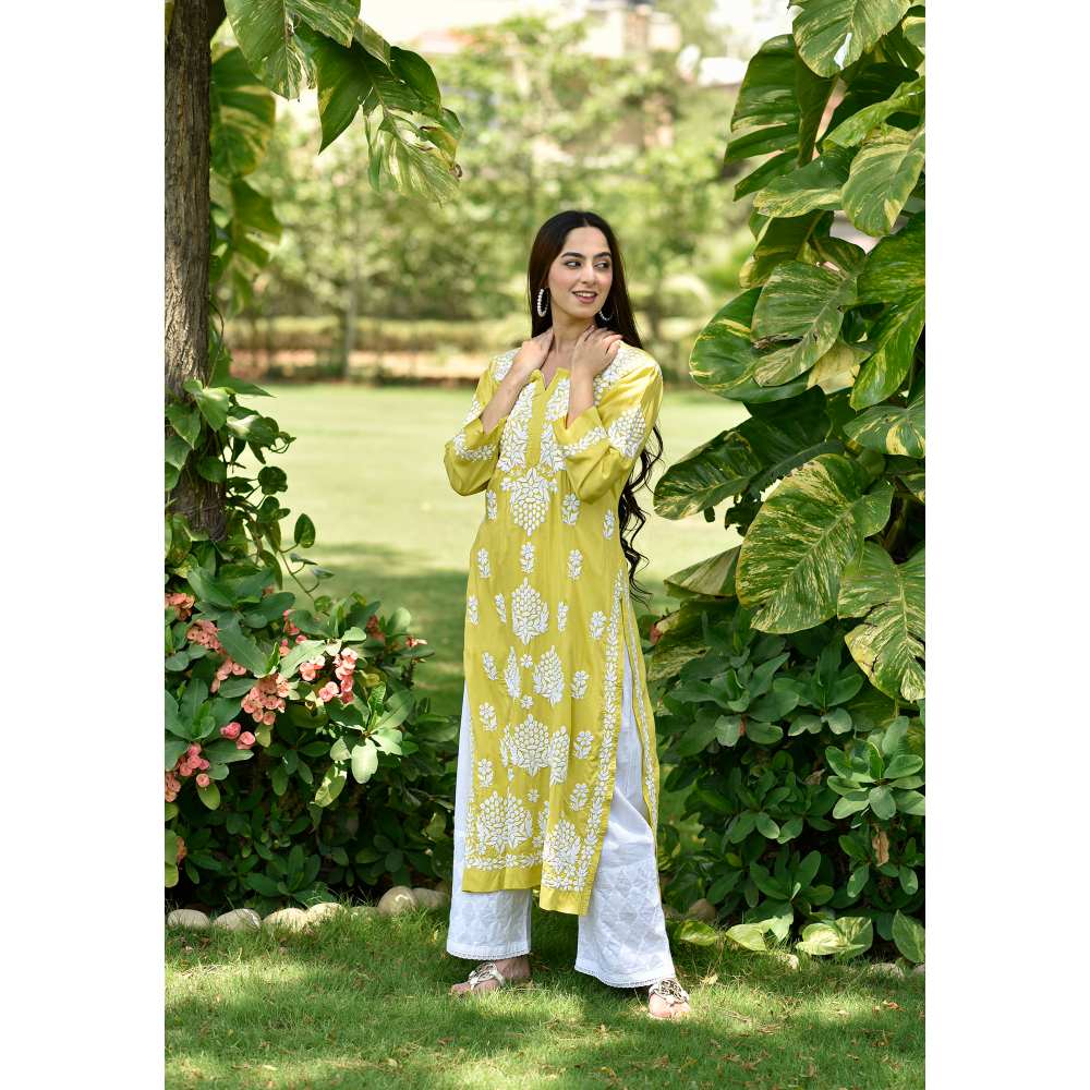 House of Chikankari Anisa Chikankari Modal Straight Kurta