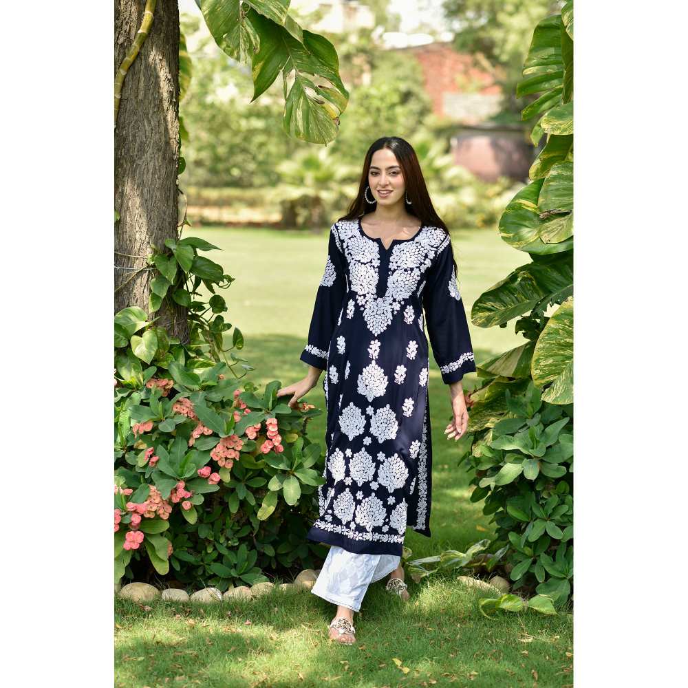 House of Chikankari Anisa Chikankari Modal Straight Kurta
