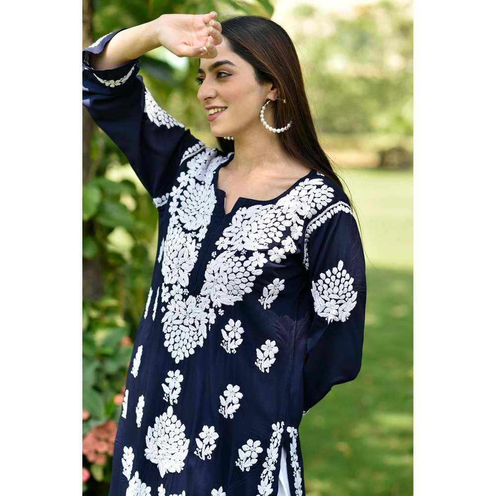 House of Chikankari Anisa Chikankari Modal Straight Kurta