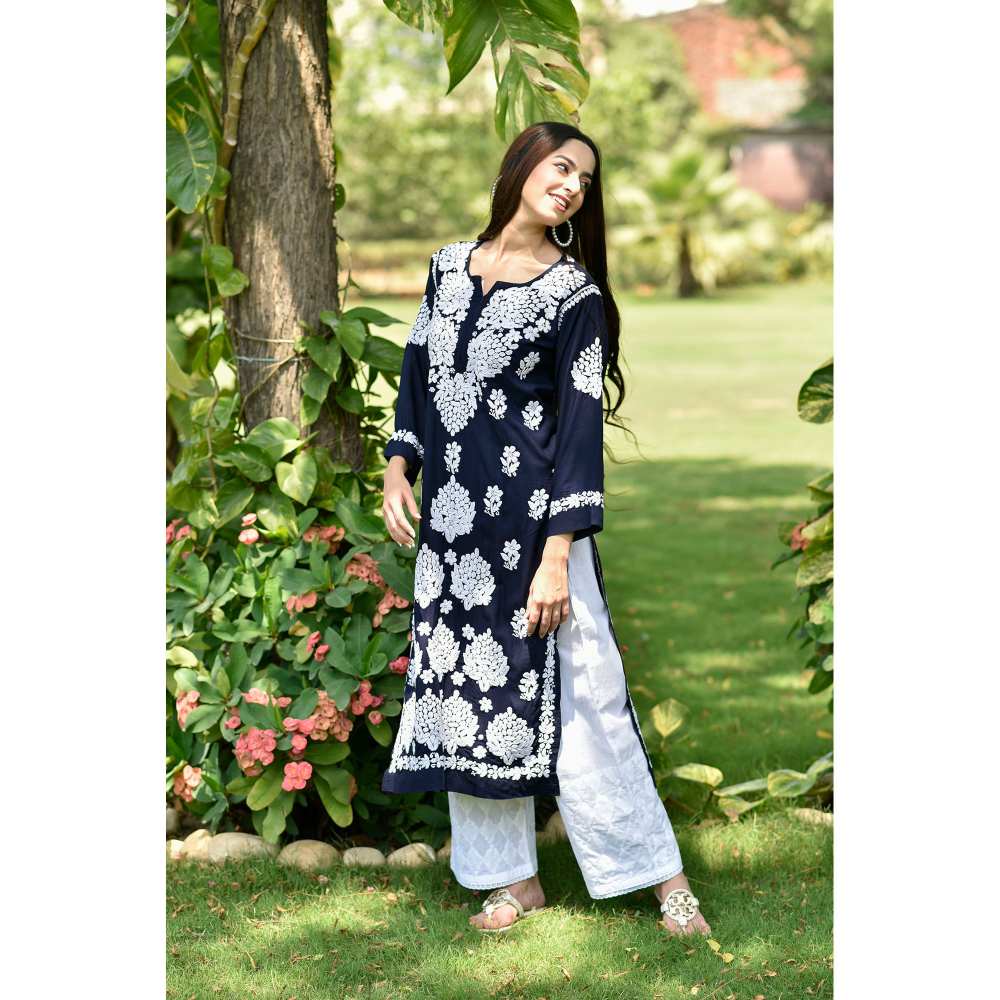 House of Chikankari Anisa Chikankari Modal Straight Kurta