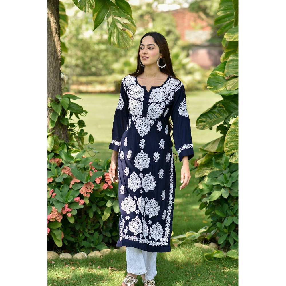 House of Chikankari Anisa Chikankari Modal Straight Kurta