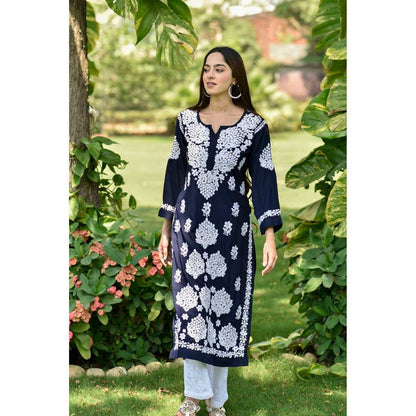 House of Chikankari Anisa Chikankari Modal Straight Kurta