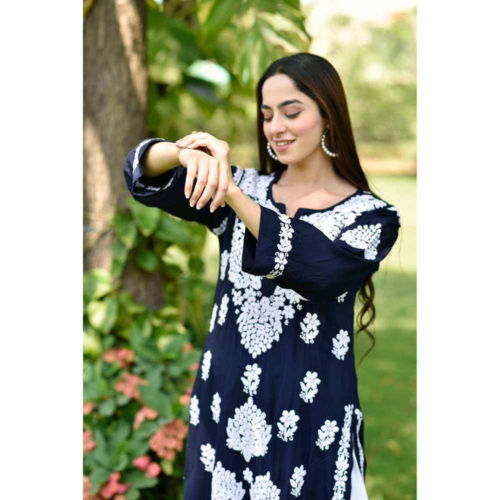 House of Chikankari Anisa Chikankari Modal Straight Kurta