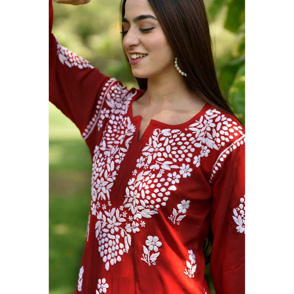 House of Chikankari Anisa Chikankari Modal Straight Kurta